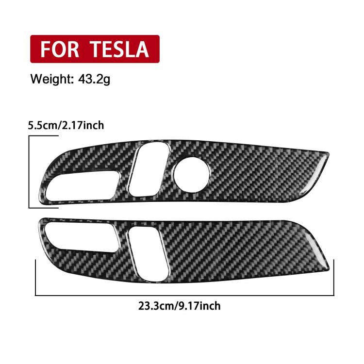 For Tesla Model 3 2023- 2pcs/Set Carbon Fiber Car Seat Adjustment Panel Decorative Sticker, 2pcs/...
