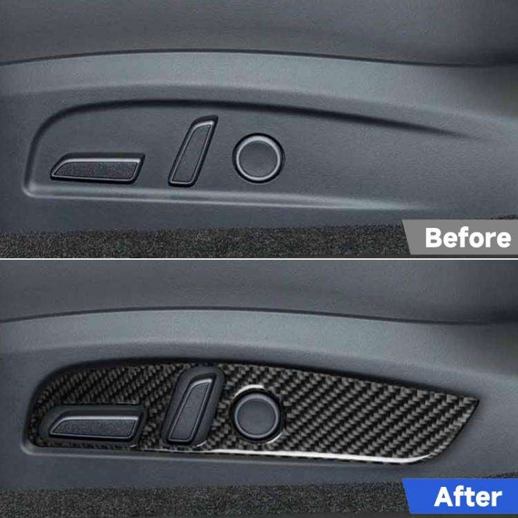 For Tesla Model 3 2023- 2pcs/Set Carbon Fiber Car Seat Adjustment Panel Decorative Sticker, 2pcs/...