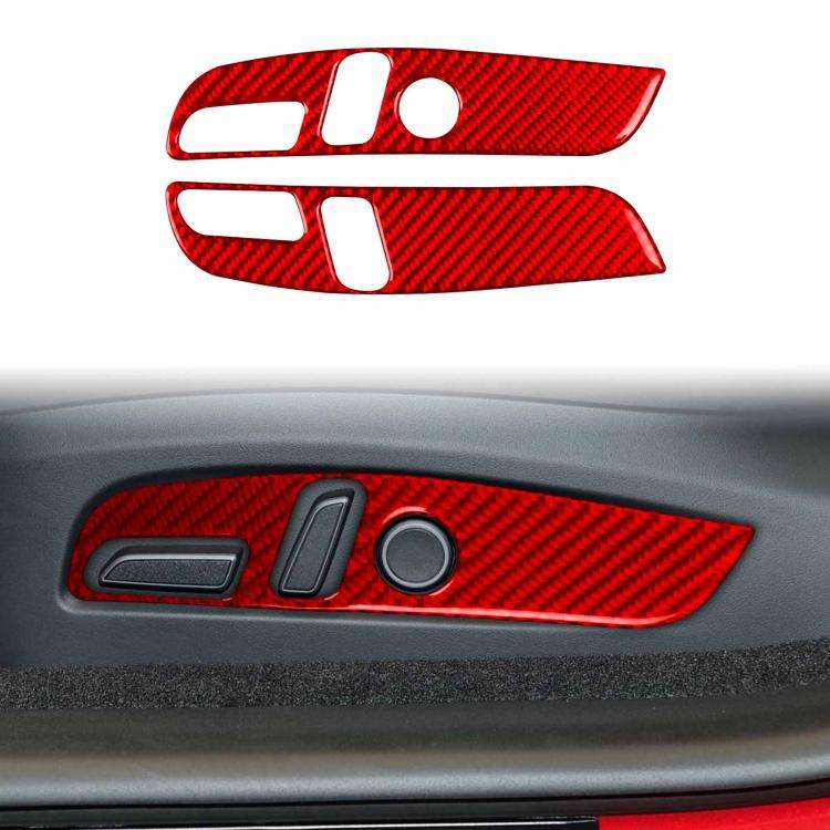 For Tesla Model 3 2023- 2pcs/Set Carbon Fiber Car Seat Adjustment Panel Decorative Sticker, 2pcs/...