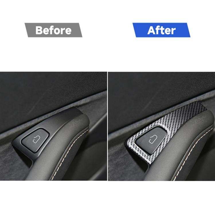 For Tesla Model 3 2017-2022 / Y 2020-2024 4pcs/Set Carbon Fiber Car Door Switch Panel Decorative ...