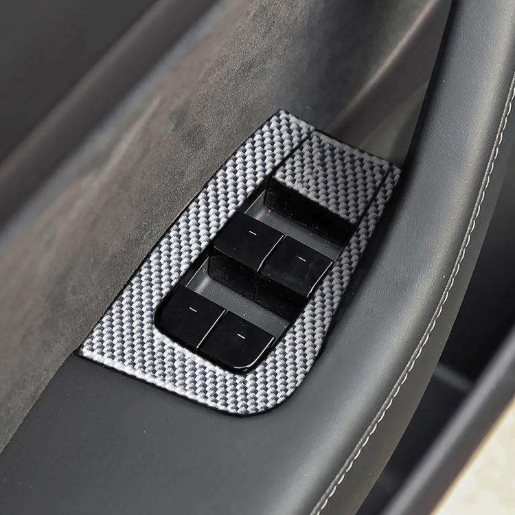 For Tesla Model 3 2017-2022 / Y 2020-2024 6pcs/Set Carbon Fiber Car Window Lift Panel Decorative ...