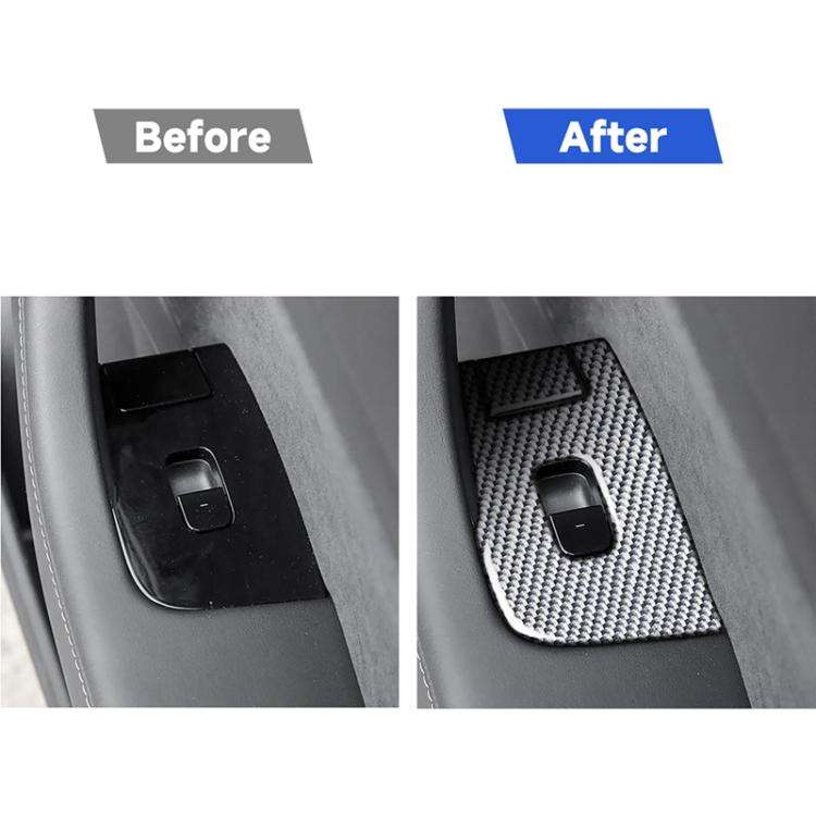 For Tesla Model 3 2017-2022 / Y 2020-2024 6pcs/Set Carbon Fiber Car Window Lift Panel Decorative ...