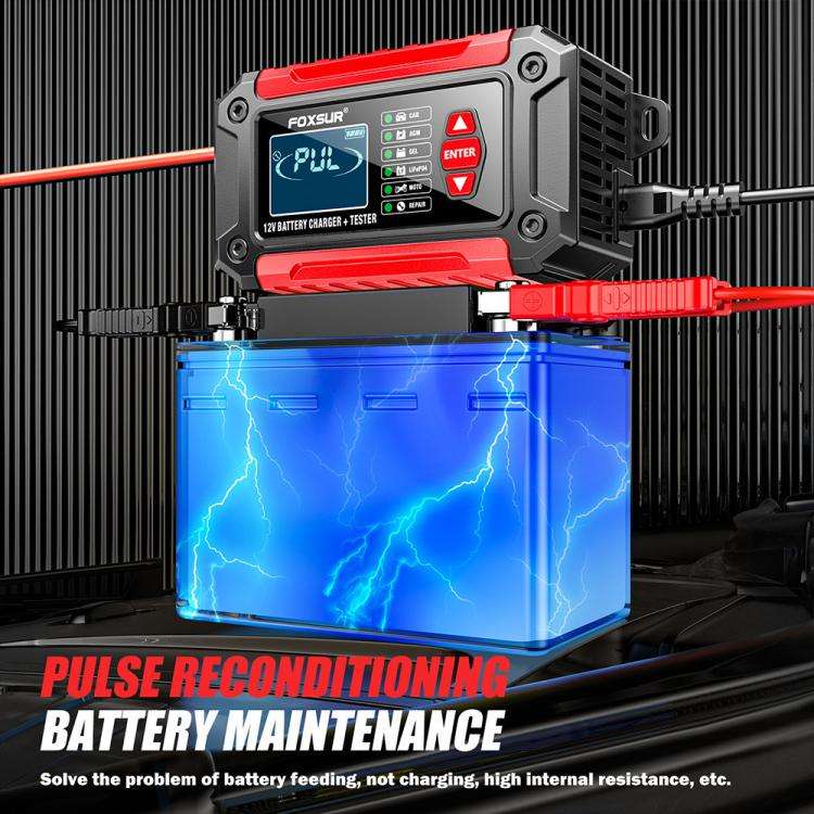 FOXSUR FTC-1206 2 in 1 12V Charging Tester Integrated Machine Car Motorcycle Battery Charger Test...