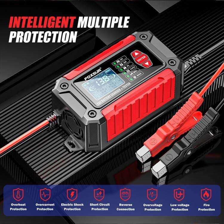 FOXSUR FTC-1206 2 in 1 12V Charging Tester Integrated Machine Car Motorcycle Battery Charger Test...