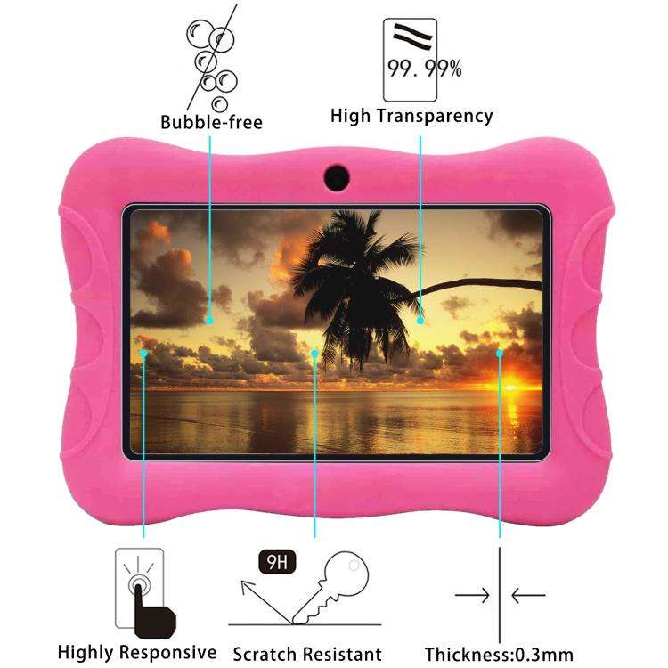 2pcs 9H 0.3mm Explosion-proof Tempered Glass Film, For VESWWE V9 Tablet 7.0