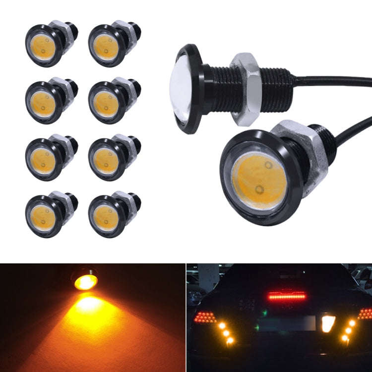 10 PCS 18mm 1.5W DC9-80V Motorcycle Eagle Eye Light Single Lens, 18mm Single Lens(Yellow Light), ...