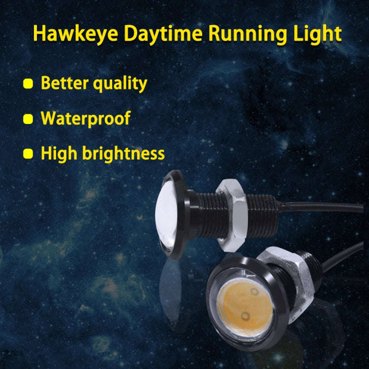 10 PCS 18mm 1.5W DC9-80V Motorcycle Eagle Eye Light Single Lens, 18mm Single Lens(Yellow Light), ...