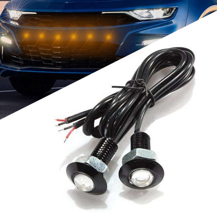 10 PCS 18mm 1.5W DC9-80V Motorcycle Eagle Eye Light Single Lens, 18mm Single Lens(Yellow Light), ...