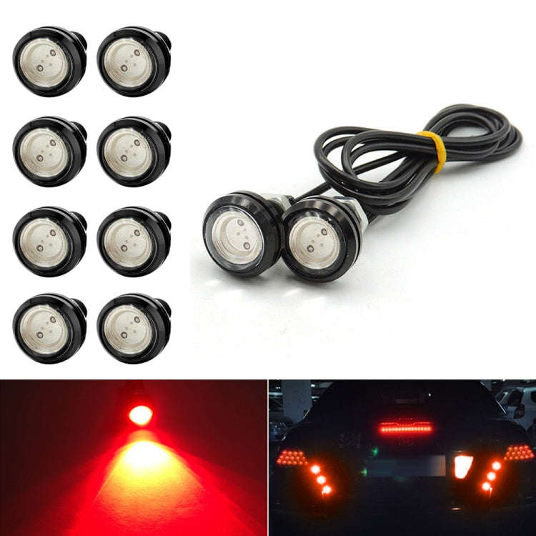10 PCS 23mm 1.5W DC9-80V Motorcycle Eagle Eye Light Double Lens, 23mm Double Lens(Red Light), 23m...