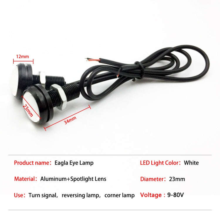 10 PCS 23mm 1.5W DC9-80V Motorcycle Eagle Eye Light Double Lens, 23mm Double Lens(Red Light), 23m...