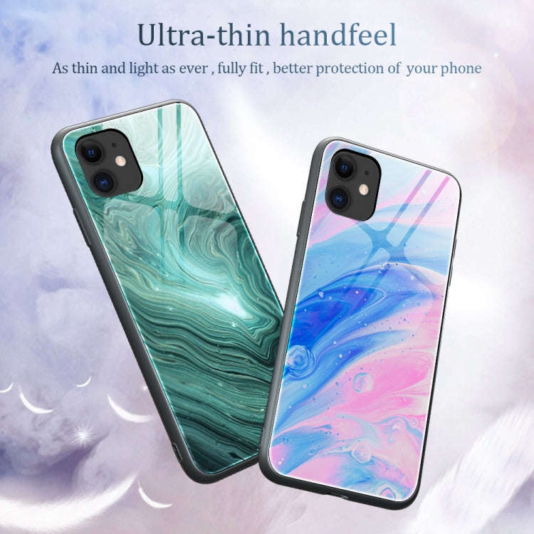 Marble Pattern Glass Protective Case, For iPhone 12 mini, For iPhone 12 Pro Max, For iPhone 11 Pr...