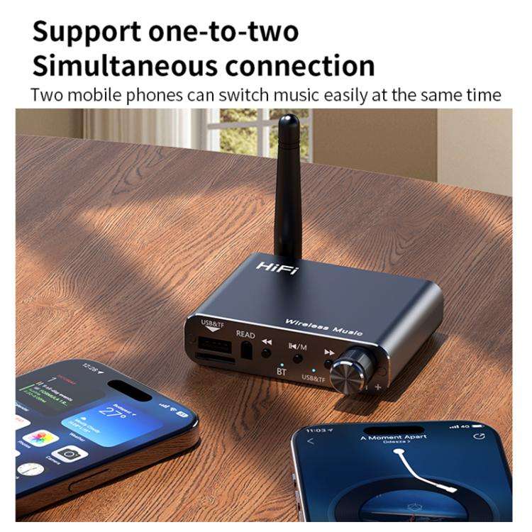 Portable Bluetooth Receiver Audio AUX Adapter Supports USB Disk, TF Card With Remote Control, D19