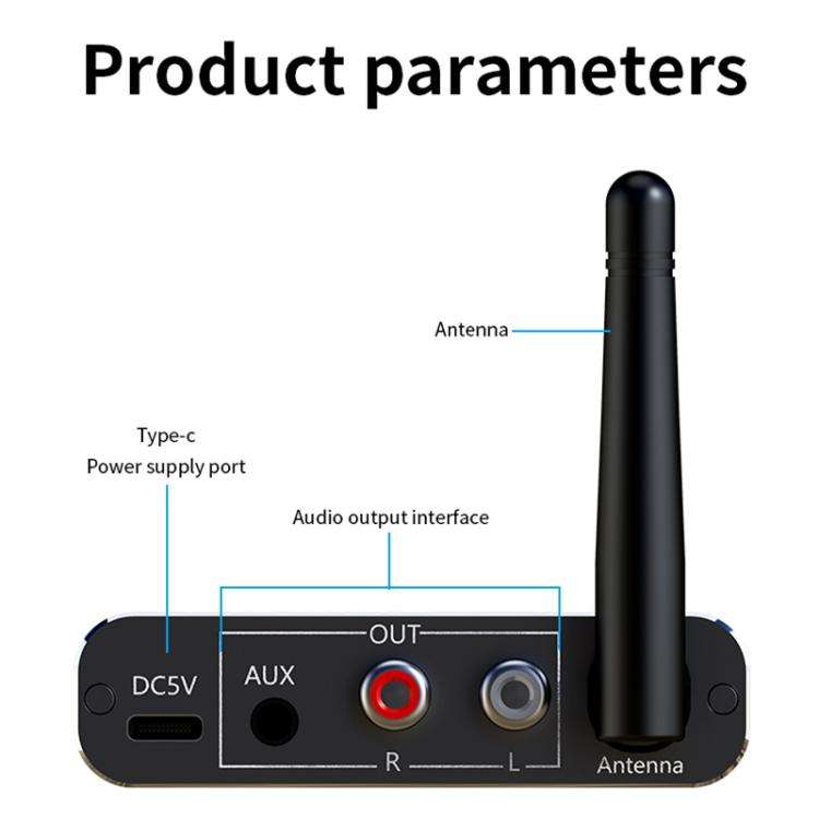Portable Bluetooth Receiver Audio AUX Adapter Supports USB Disk, TF Card With Remote Control, D19