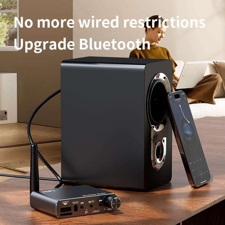 Portable Bluetooth Receiver Audio AUX Adapter Supports USB Disk, TF Card With Remote Control, D19