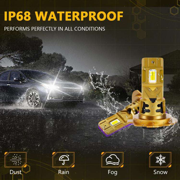 2pcs/Pack 35W 3000LM 6500K IP68 Waterproof Car LED Headlight Bulb, H7