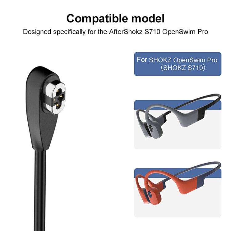 Bone Conduction Earphone Magnetic Charging Cable For Shokz OpenSwim Pro S710, USB to 4 Pin, Type-...
