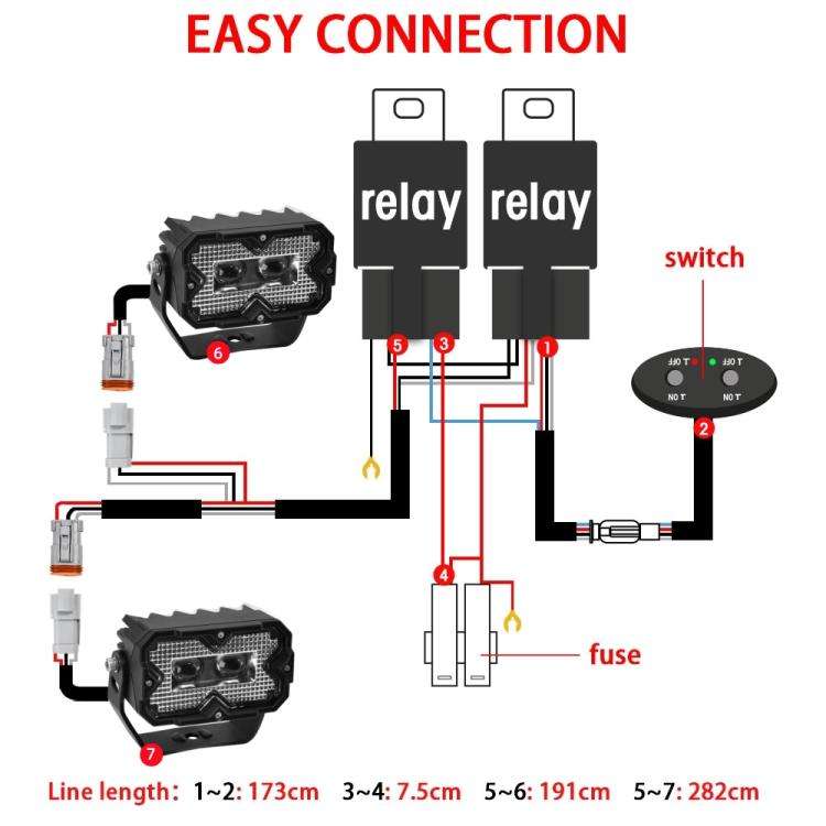 2pcs/Pack Car 70W High-power Matrix Eyes Work Light with Cable Set, Eyes
