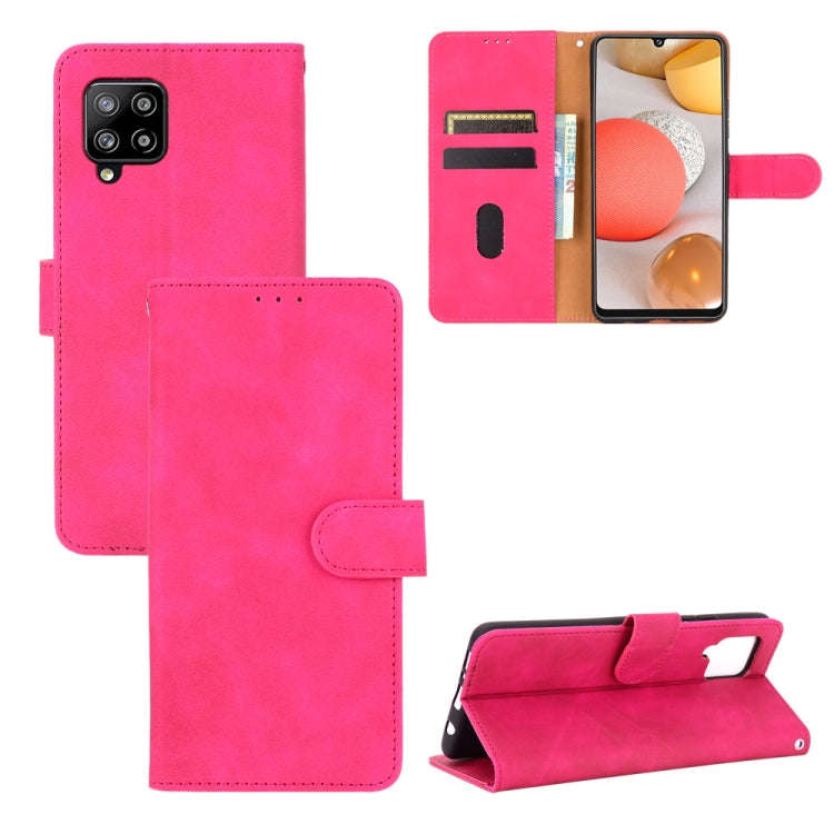 Solid Color Skin Feel Magnetic Buckle Horizontal Flip Calf Texture PU Leather Case with Holder & ...