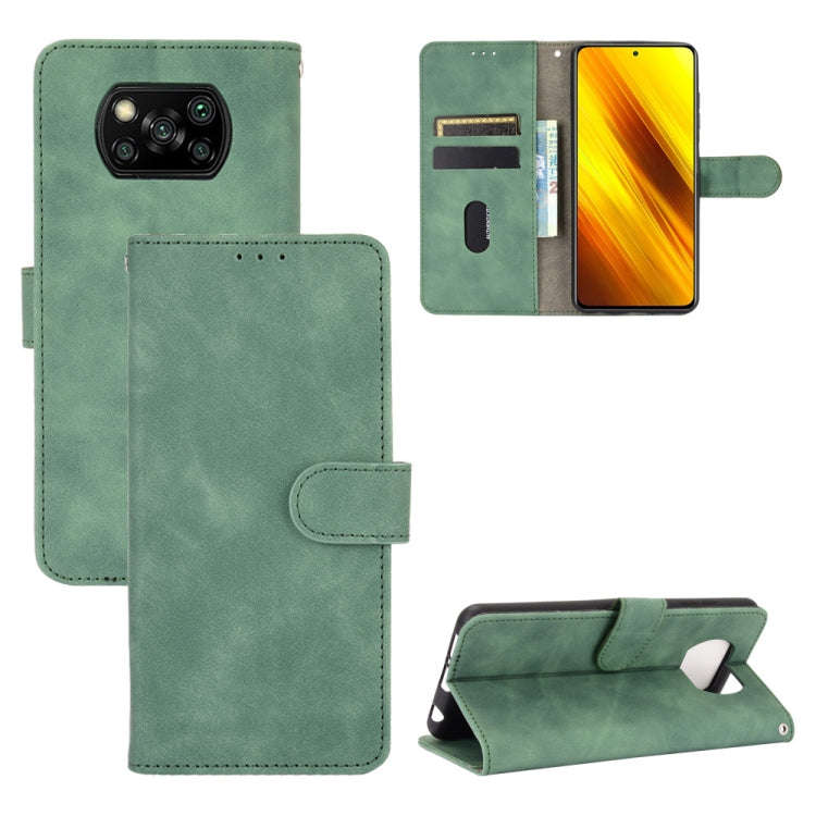 Solid Color Skin Feel Magnetic Buckle Horizontal Flip Calf Texture PU Leather Case with Holder & ...