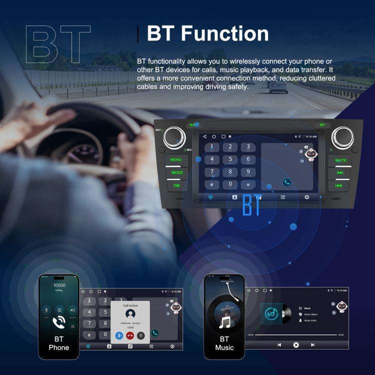 For BMW 3 Series E90 Android 15 7 inch Car CarPlay Car Navigation Reversing Image Integrated Mach...