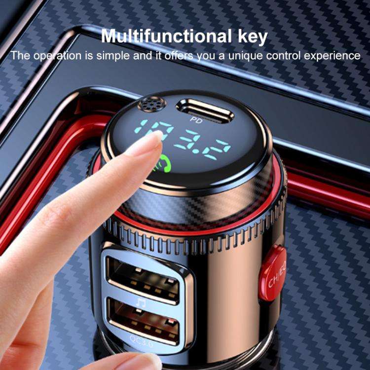 T23 Car FM Transmitter Bluetooth Player Fast Charging, T23
