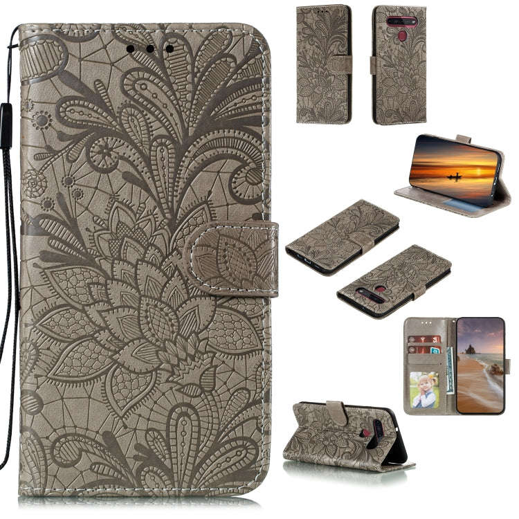 Lace Flower Horizontal Flip Leather Case with Holder & Card Slots & Wallet & Photo Frame, For LG ...