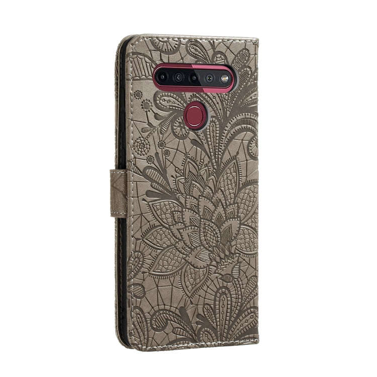 Lace Flower Horizontal Flip Leather Case with Holder & Card Slots & Wallet & Photo Frame, For LG ...