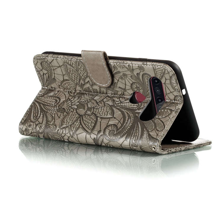 Lace Flower Horizontal Flip Leather Case with Holder & Card Slots & Wallet & Photo Frame, For LG ...