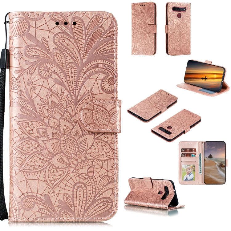 Lace Flower Horizontal Flip Leather Case with Holder & Card Slots & Wallet & Photo Frame, For LG ...