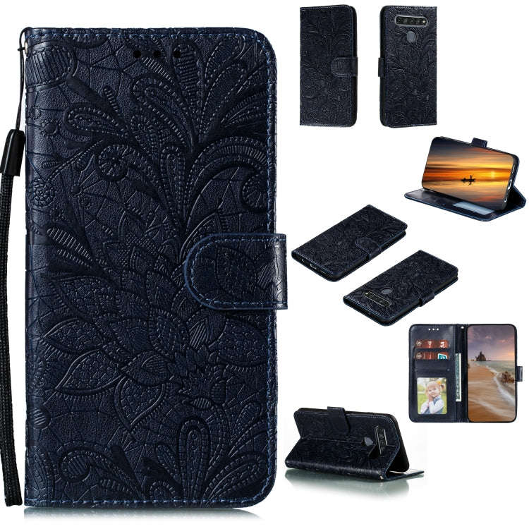 Lace Flower Horizontal Flip Leather Case with Holder & Card Slots & Wallet & Photo Frame, For LG ...
