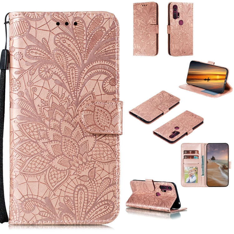 Lace Flower Horizontal Flip Leather Case with Holder & Card Slots & Wallet & Photo Frame, For LG ...