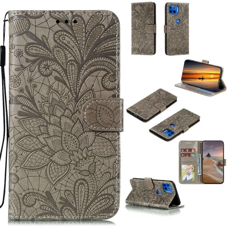 Lace Flower Horizontal Flip Leather Case with Holder & Card Slots & Wallet & Photo Frame, For LG ...