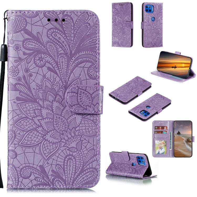 Lace Flower Horizontal Flip Leather Case with Holder & Card Slots & Wallet & Photo Frame, For LG ...