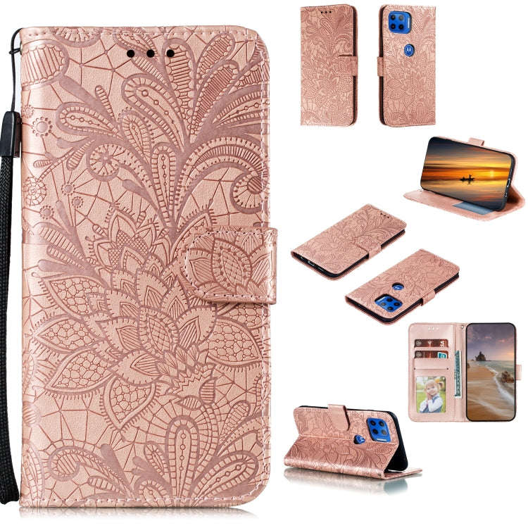Lace Flower Horizontal Flip Leather Case with Holder & Card Slots & Wallet & Photo Frame, For LG ...