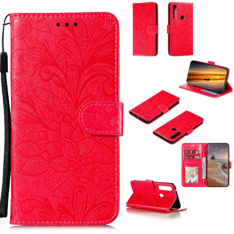 Lace Flower Horizontal Flip Leather Case with Holder & Card Slots & Wallet & Photo Frame, For LG ...