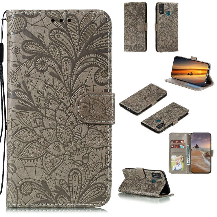 Lace Flower Horizontal Flip Leather Case with Holder & Card Slots & Wallet & Photo Frame, For LG ...