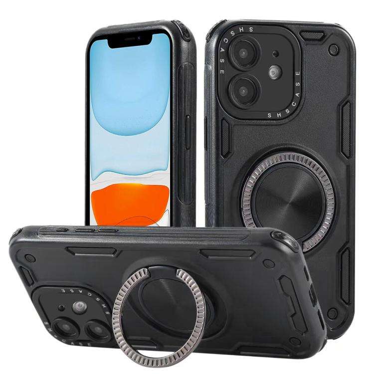 Three-core Mecha 360 Degree Rotation Magnetic Holder Phone Case, For iPhone 12, For iPhone 12 Pro...