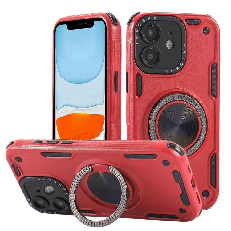 Three-core Mecha 360 Degree Rotation Magnetic Holder Phone Case, For iPhone 12, For iPhone 12 Pro...