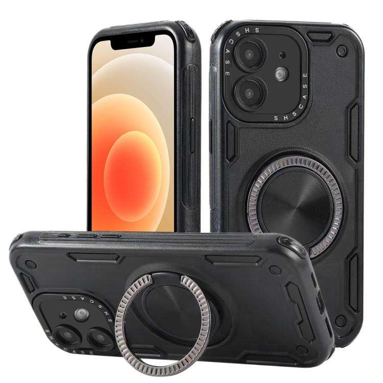 Three-core Mecha 360 Degree Rotation Magnetic Holder Phone Case, For iPhone 12, For iPhone 12 Pro...