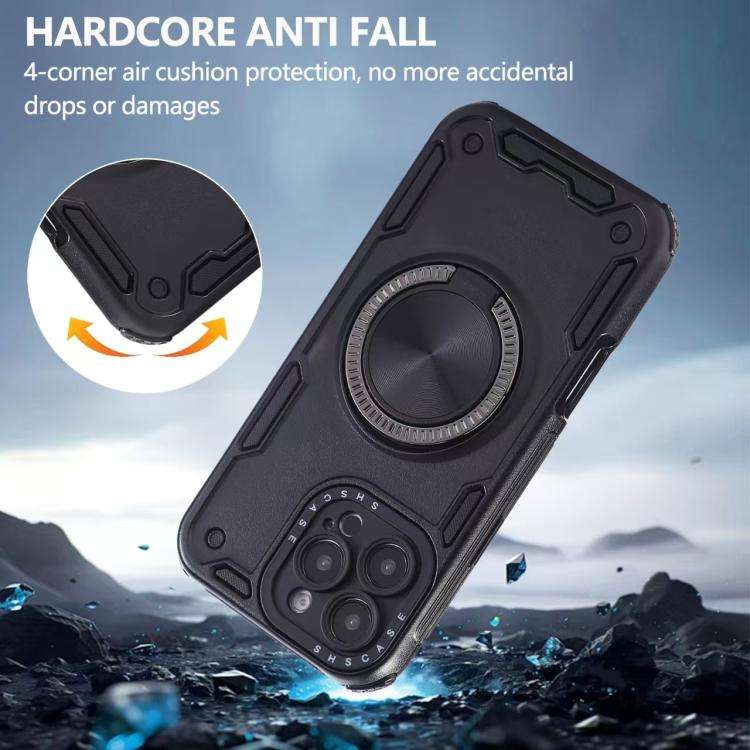 Three-core Mecha 360 Degree Rotation Magnetic Holder Phone Case, For iPhone 12, For iPhone 12 Pro...