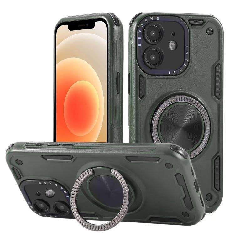 Three-core Mecha 360 Degree Rotation Magnetic Holder Phone Case, For iPhone 12, For iPhone 12 Pro...