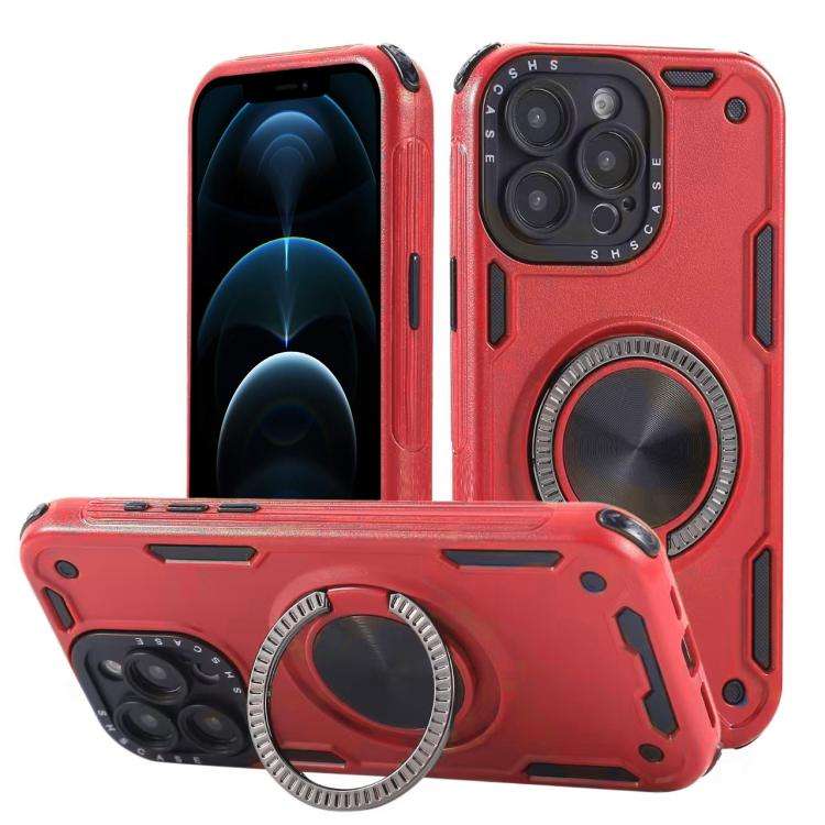 Three-core Mecha 360 Degree Rotation Magnetic Holder Phone Case, For iPhone 12, For iPhone 12 Pro...