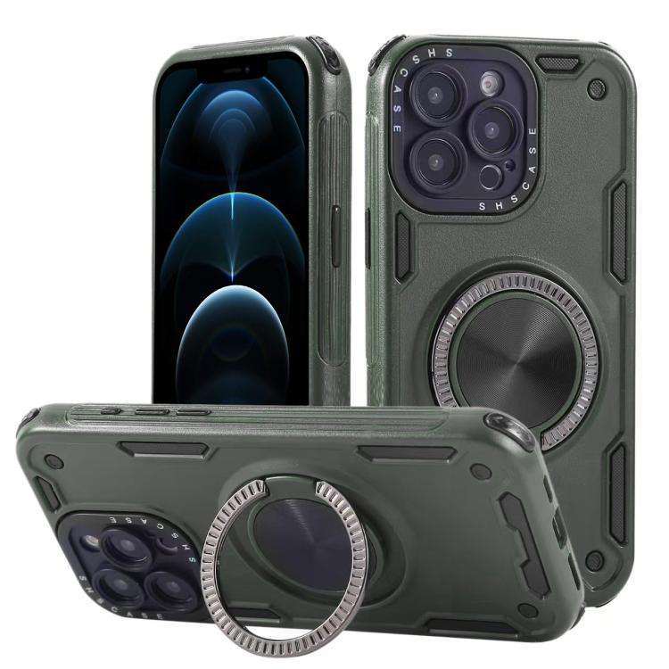 Three-core Mecha 360 Degree Rotation Magnetic Holder Phone Case, For iPhone 12, For iPhone 12 Pro...