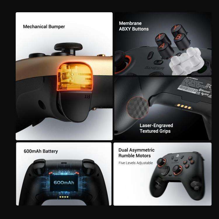 GameSir Nova 2 Lite Tri-Mode Wireless Game Controller for Switch / Steam / PC / iOS / Android, No...