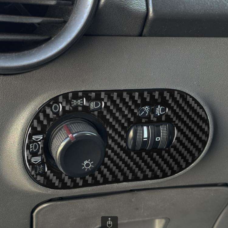 Carbon Fiber Car Headlight Switch Decorative Sticker for SEAT Ibiza 2003-2008, Left Driver, Headl...