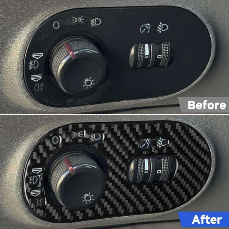 Carbon Fiber Car Headlight Switch Decorative Sticker for SEAT Ibiza 2003-2008, Left Driver, Headl...