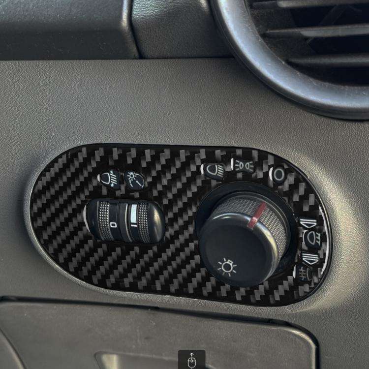 Carbon Fiber Car Headlight Switch Decorative Sticker for SEAT Ibiza 2003-2008, Right Driver, Head...