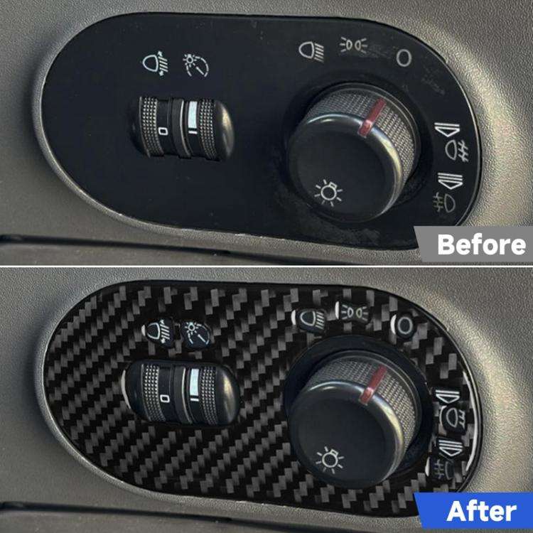 Carbon Fiber Car Headlight Switch Decorative Sticker for SEAT Ibiza 2003-2008, Right Driver, Head...