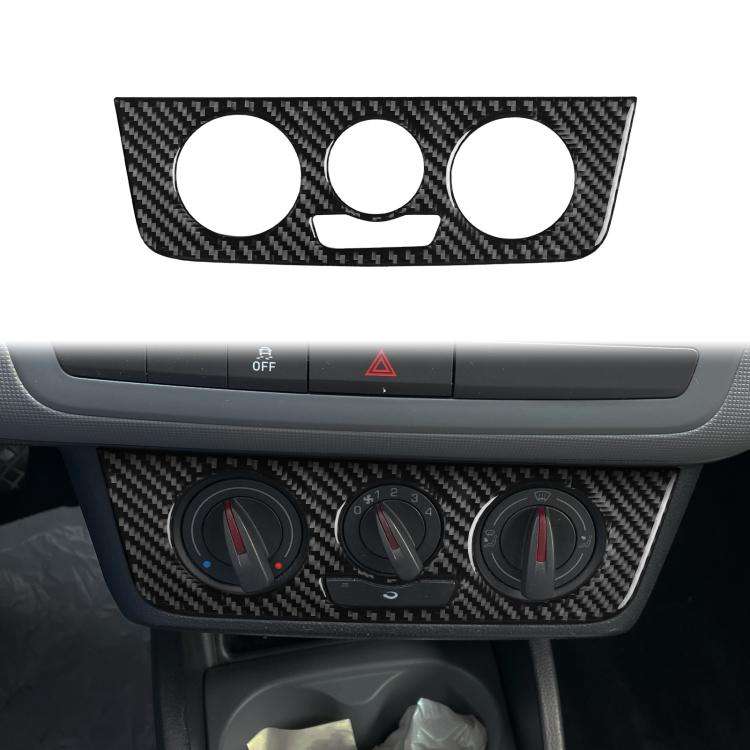 Carbon Fiber Car Air Conditioner Switch Panel A Decorative Sticker for SEAT Ibiza 2009-2014, Left...