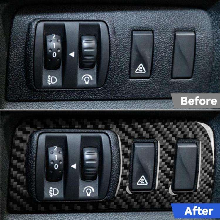 Carbon Fiber Car Headlight Button Frame Decorative Sticker for Renault Fluence 2009-2017 / Megane...